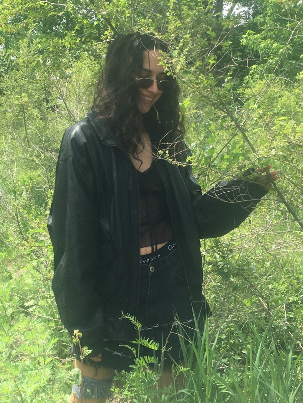 Wear On Earth leather bomber jacket
